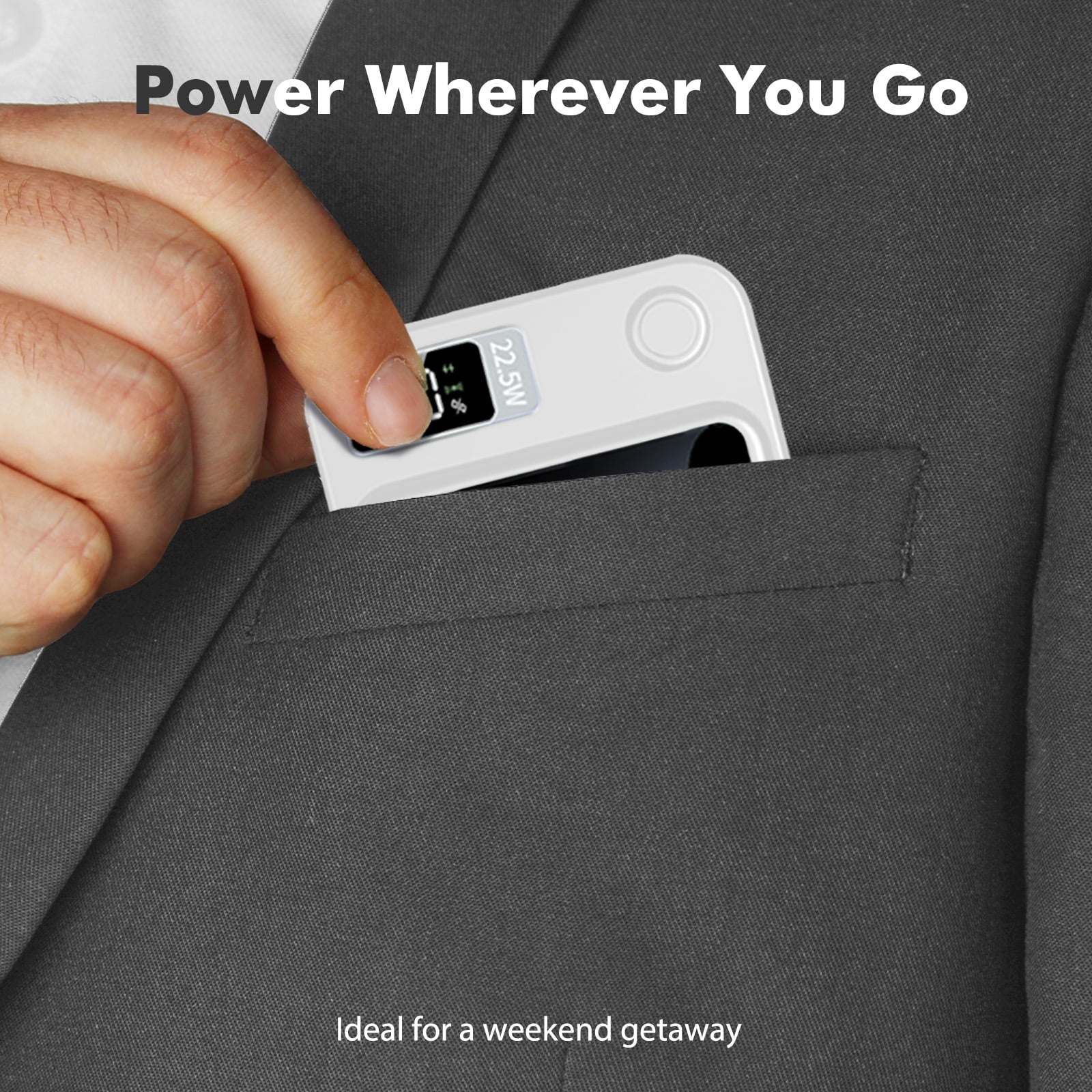 Portable Magnetic Wireless Power Bank,10000Mah 22.5W,2 in 1 Power Bank with LED Power Display, Suitable for Outdoor Emergency Backup Power Bank, Compatible with Iphone and above Series