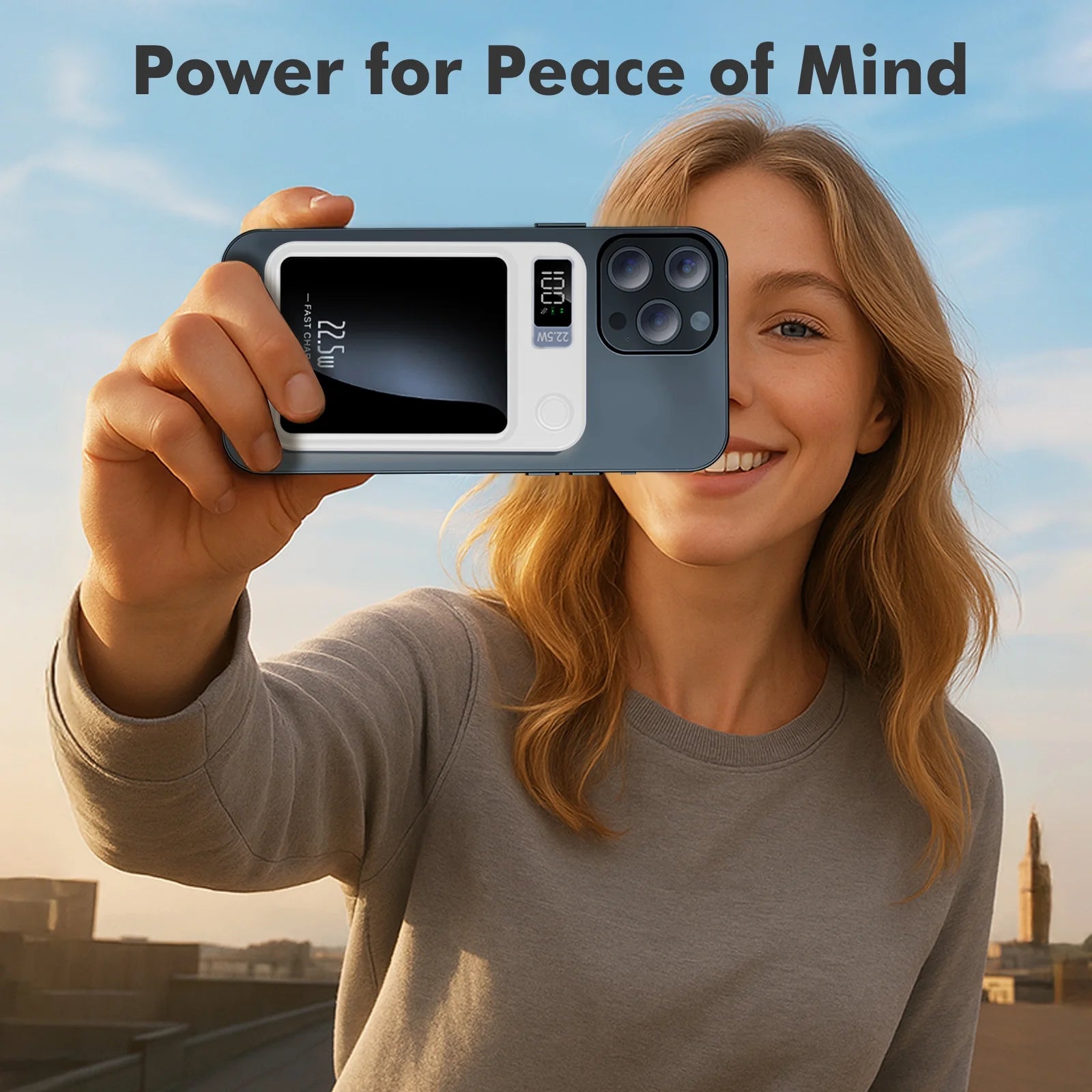 Portable Magnetic Wireless Power Bank,10000Mah 22.5W,2 in 1 Power Bank with LED Power Display, Suitable for Outdoor Emergency Backup Power Bank, Compatible with Iphone and above Series